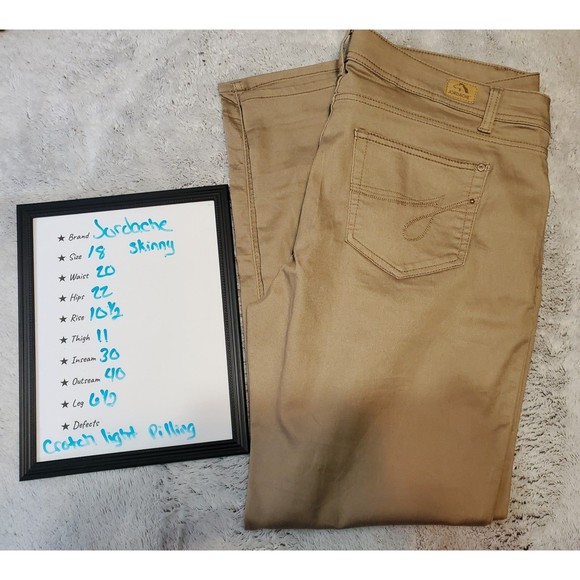 Jordache size 18 skinny tan khaki pants 40" waist - Picture 1 of 5